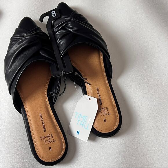 Time and Tru Women’s Black Twisted Knot  Low Heel Mule Sz 8 - Picture 6 of 9